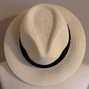 Elegant Cream Women's Hat with Black Band